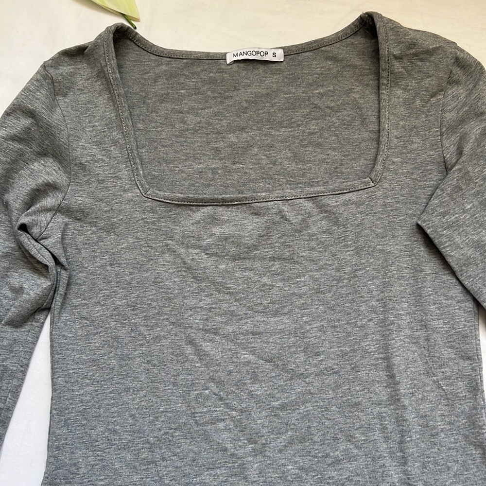 Mangopop Square Neck Long Sleeve Bodysuit - Picture 3 of 6